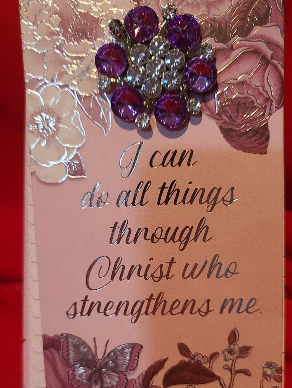 Faith-Inspired Purple Floral Notepad Purple Gem Accent Philippines 4:13. NWT - Picture 2 of 6